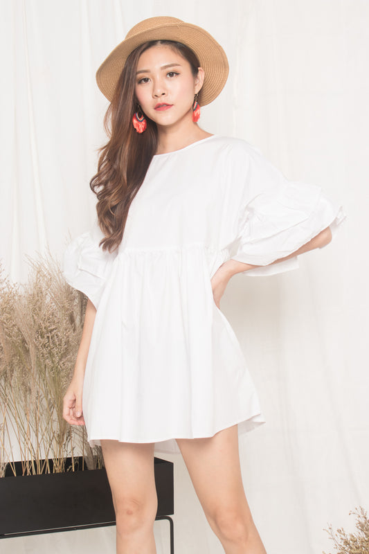 Fersa Babydoll Dress in White