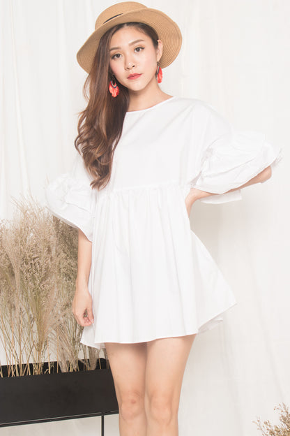 Fersa Babydoll Dress in White