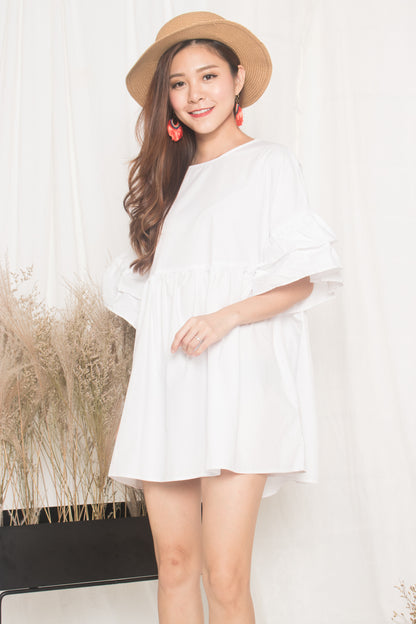 Fersa Babydoll Dress in White