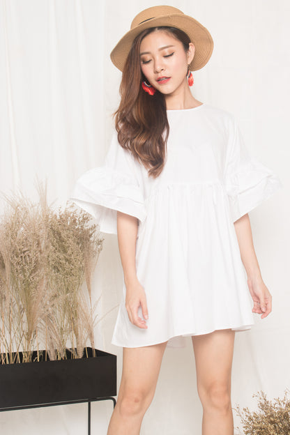 Fersa Babydoll Dress in White