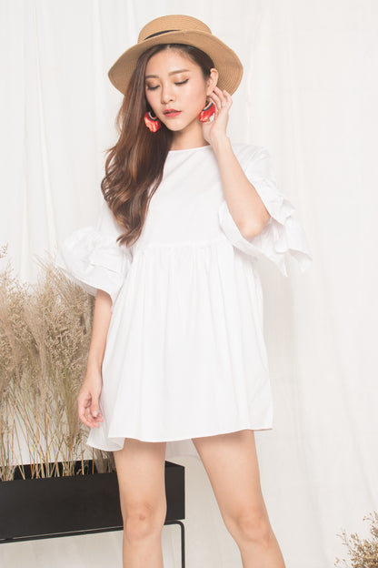 Fersa Babydoll Dress in White