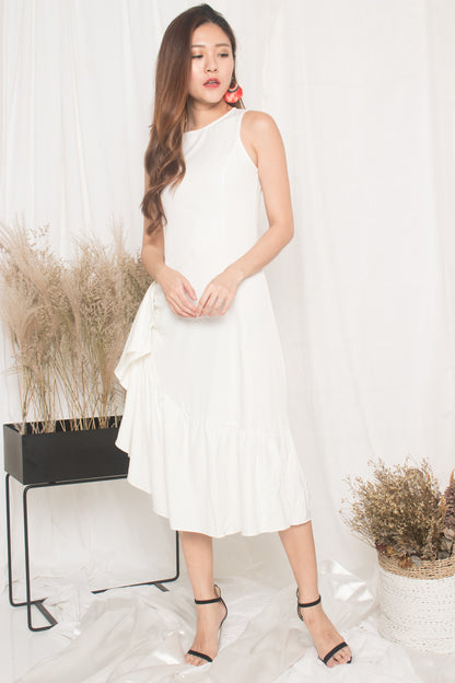 Cixia Flutter Dress in White