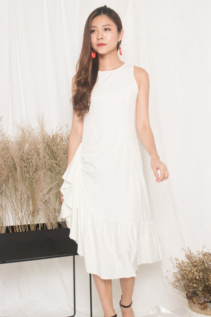 Cixia Flutter Dress in White