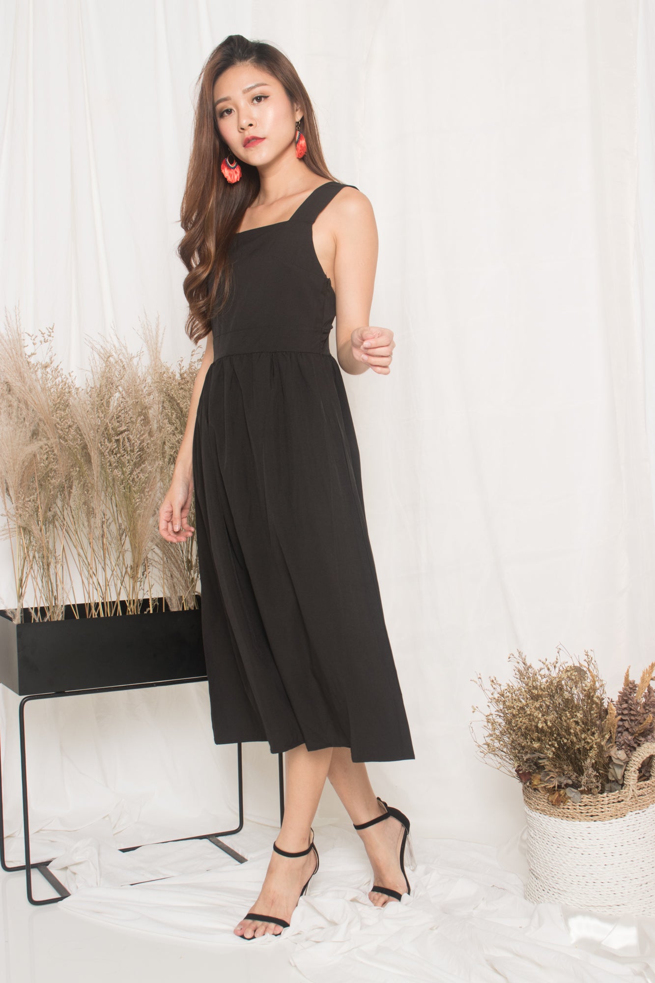 Maisie Low Back Dress in Black