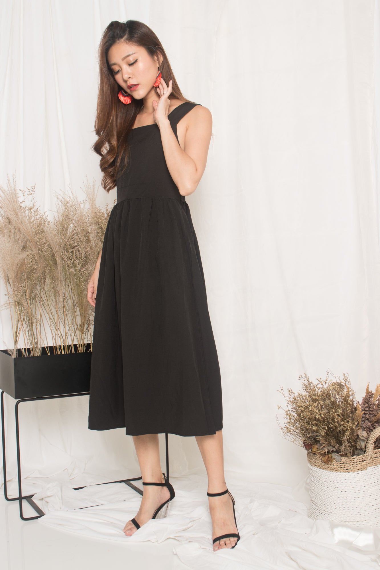 Maisie Low Back Dress in Black