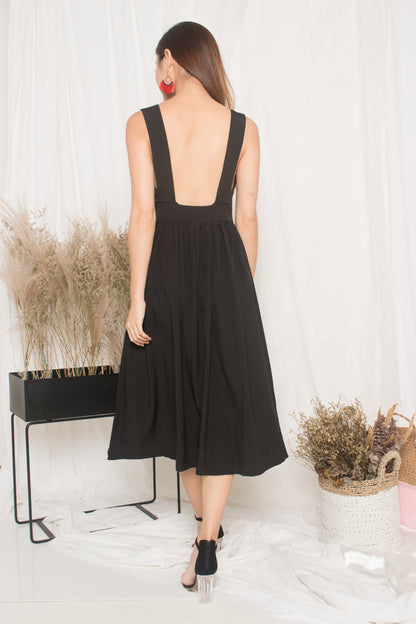 Maisie Low Back Dress in Black