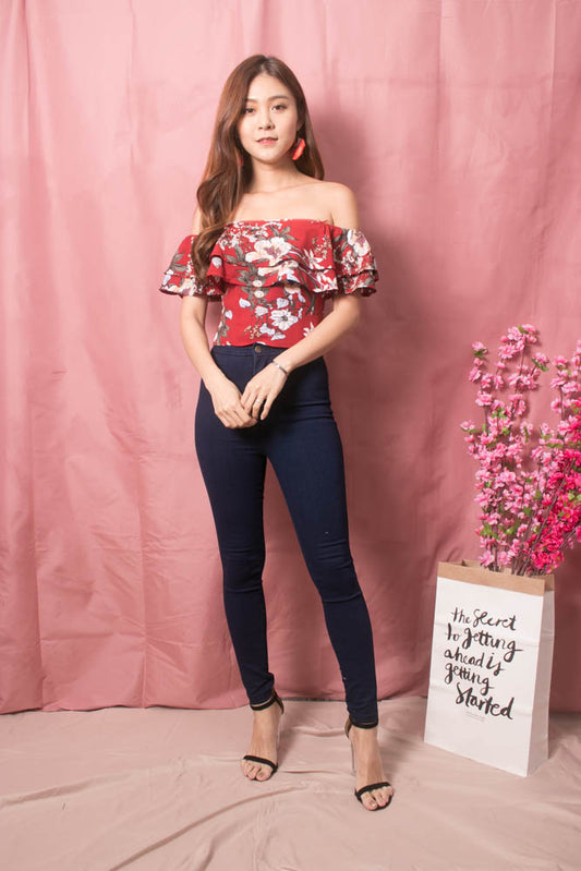 Luisee Floral 3 Ways Top in Red