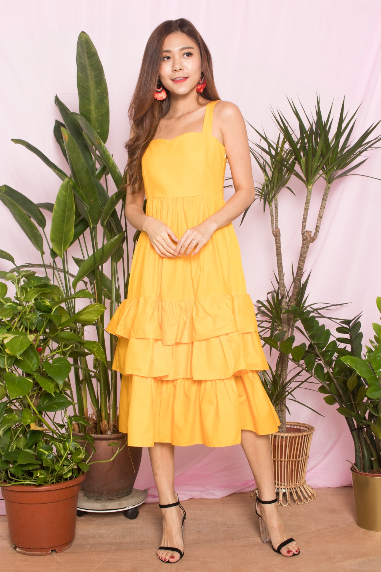 OPHELIA FLARE DRESS IN YELLOW