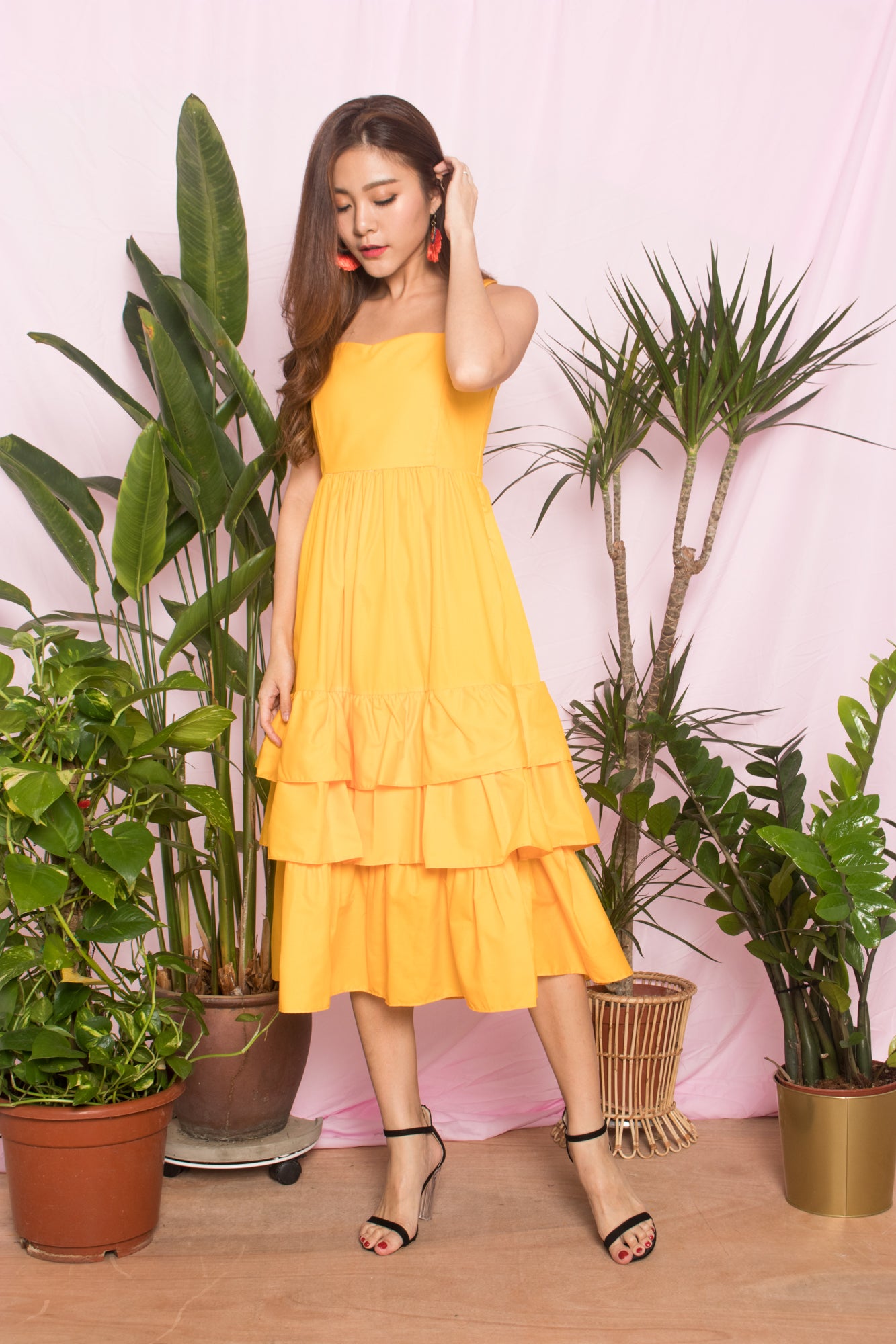 OPHELIA FLARE DRESS IN YELLOW