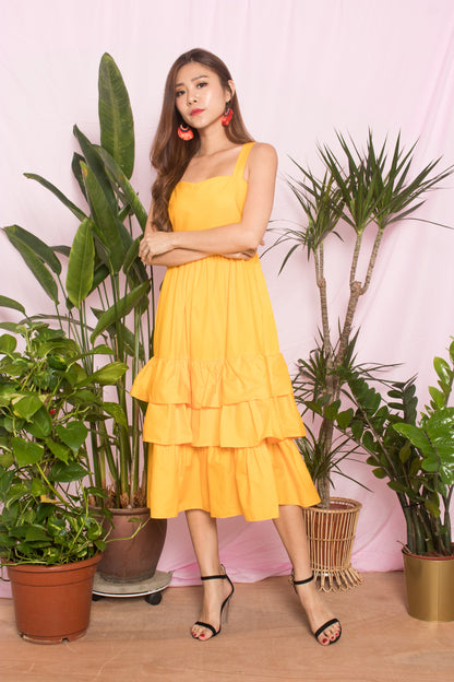 OPHELIA FLARE DRESS IN YELLOW