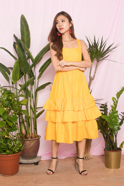 OPHELIA FLARE DRESS IN YELLOW