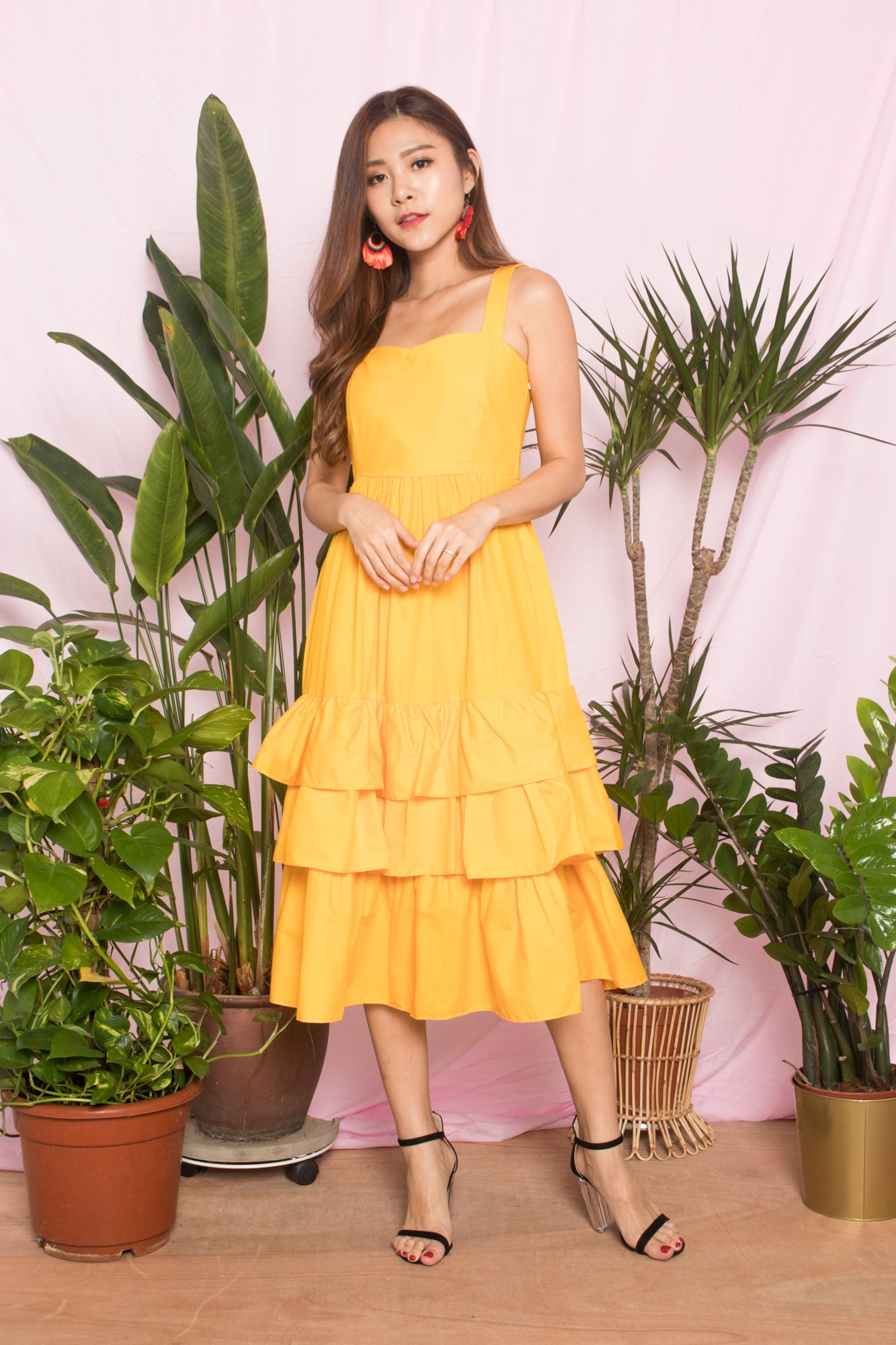 OPHELIA FLARE DRESS IN YELLOW