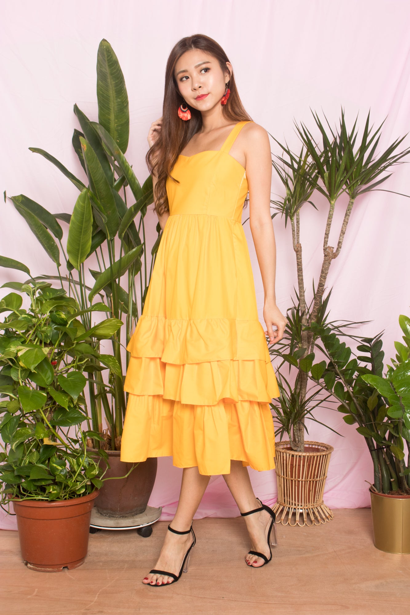 OPHELIA FLARE DRESS IN YELLOW