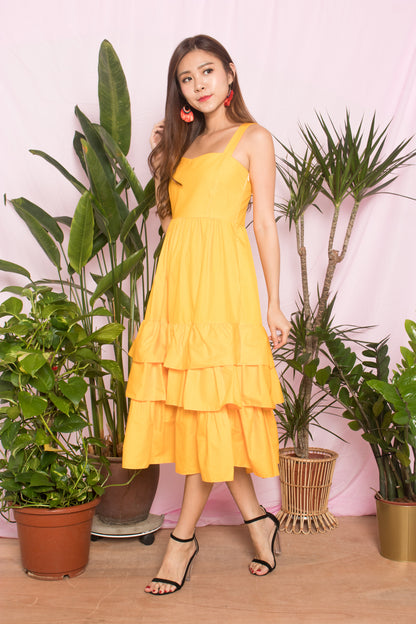 OPHELIA FLARE DRESS IN YELLOW