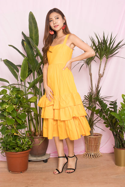 OPHELIA FLARE DRESS IN YELLOW