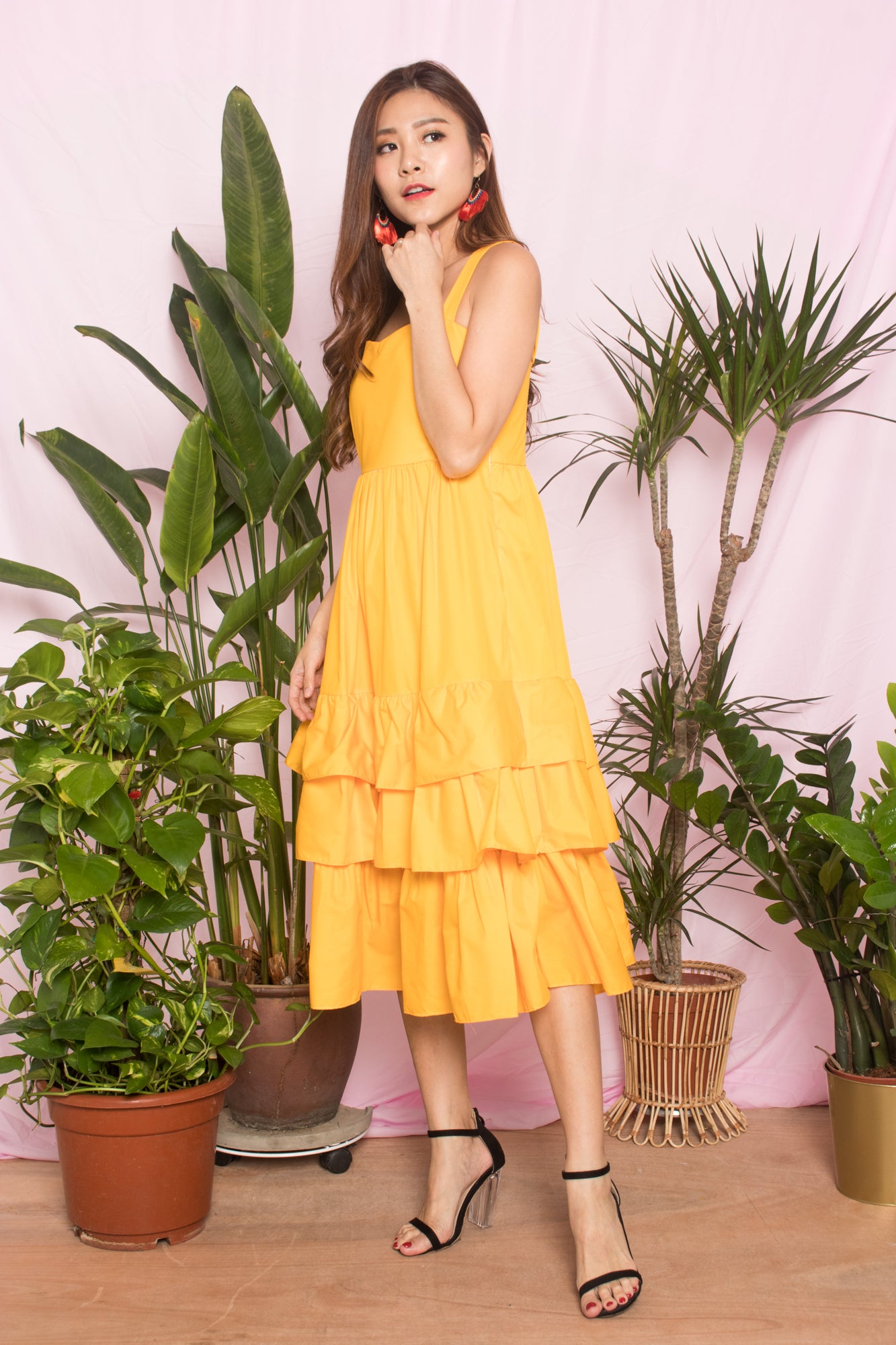 OPHELIA FLARE DRESS IN YELLOW