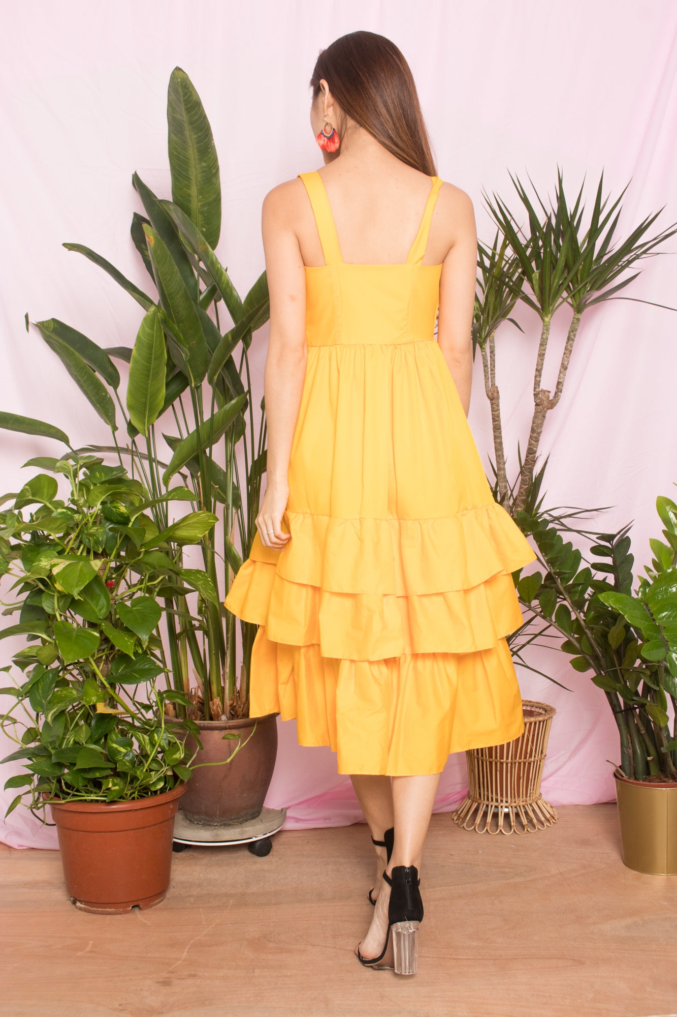 OPHELIA FLARE DRESS IN YELLOW