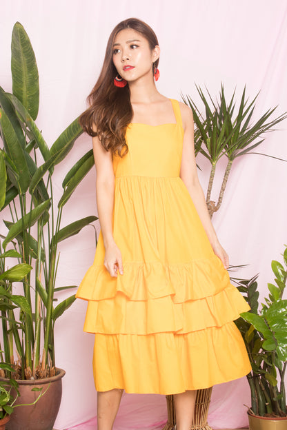 OPHELIA FLARE DRESS IN YELLOW