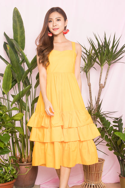 OPHELIA FLARE DRESS IN YELLOW