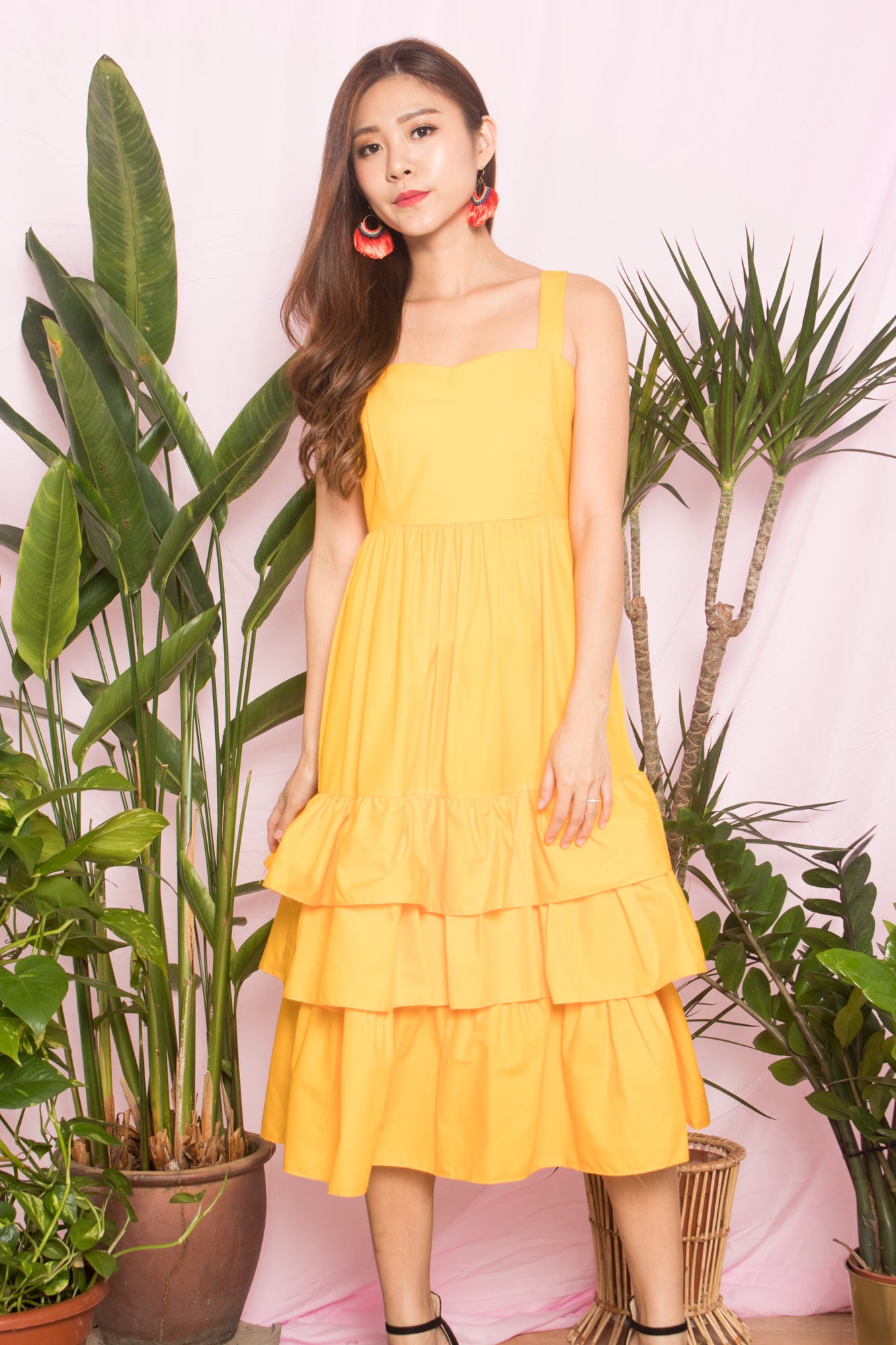 OPHELIA FLARE DRESS IN YELLOW