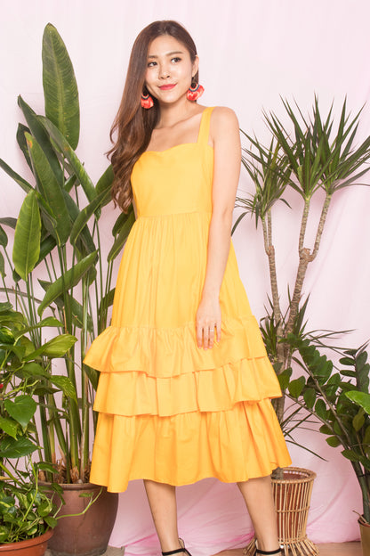 OPHELIA FLARE DRESS IN YELLOW