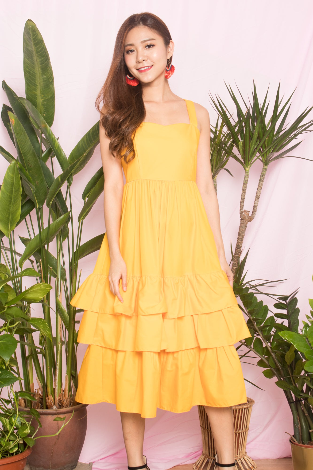 OPHELIA FLARE DRESS IN YELLOW