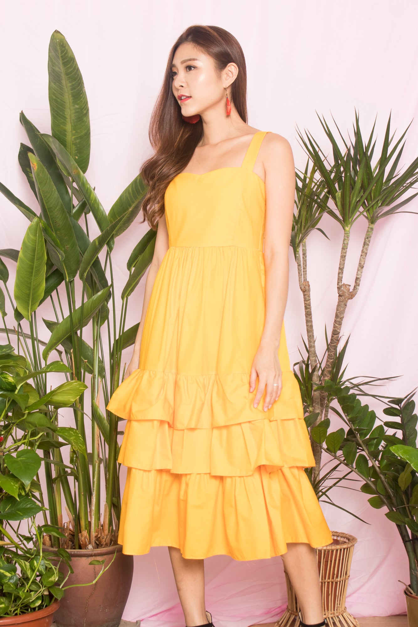 OPHELIA FLARE DRESS IN YELLOW