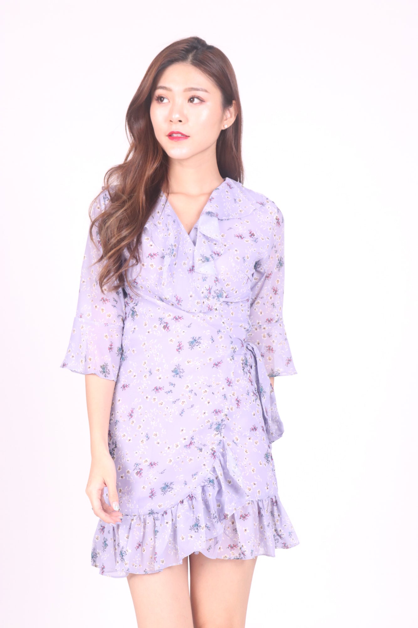 Adeliny Floral Wrapped Dress