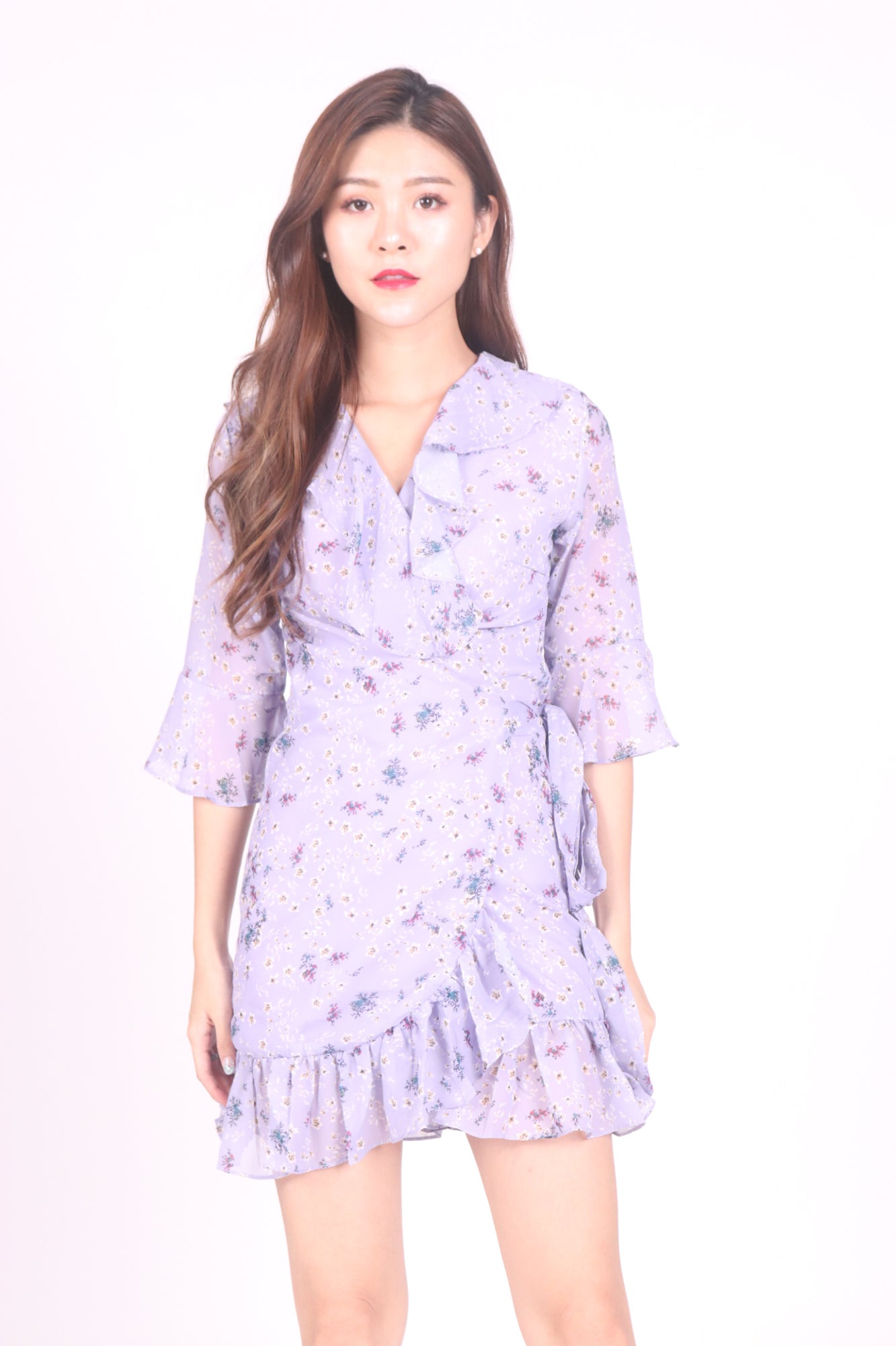 Adeliny Floral Wrapped Dress