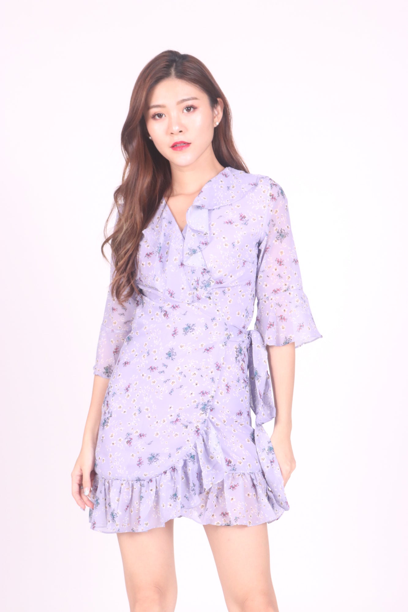 Adeliny Floral Wrapped Dress