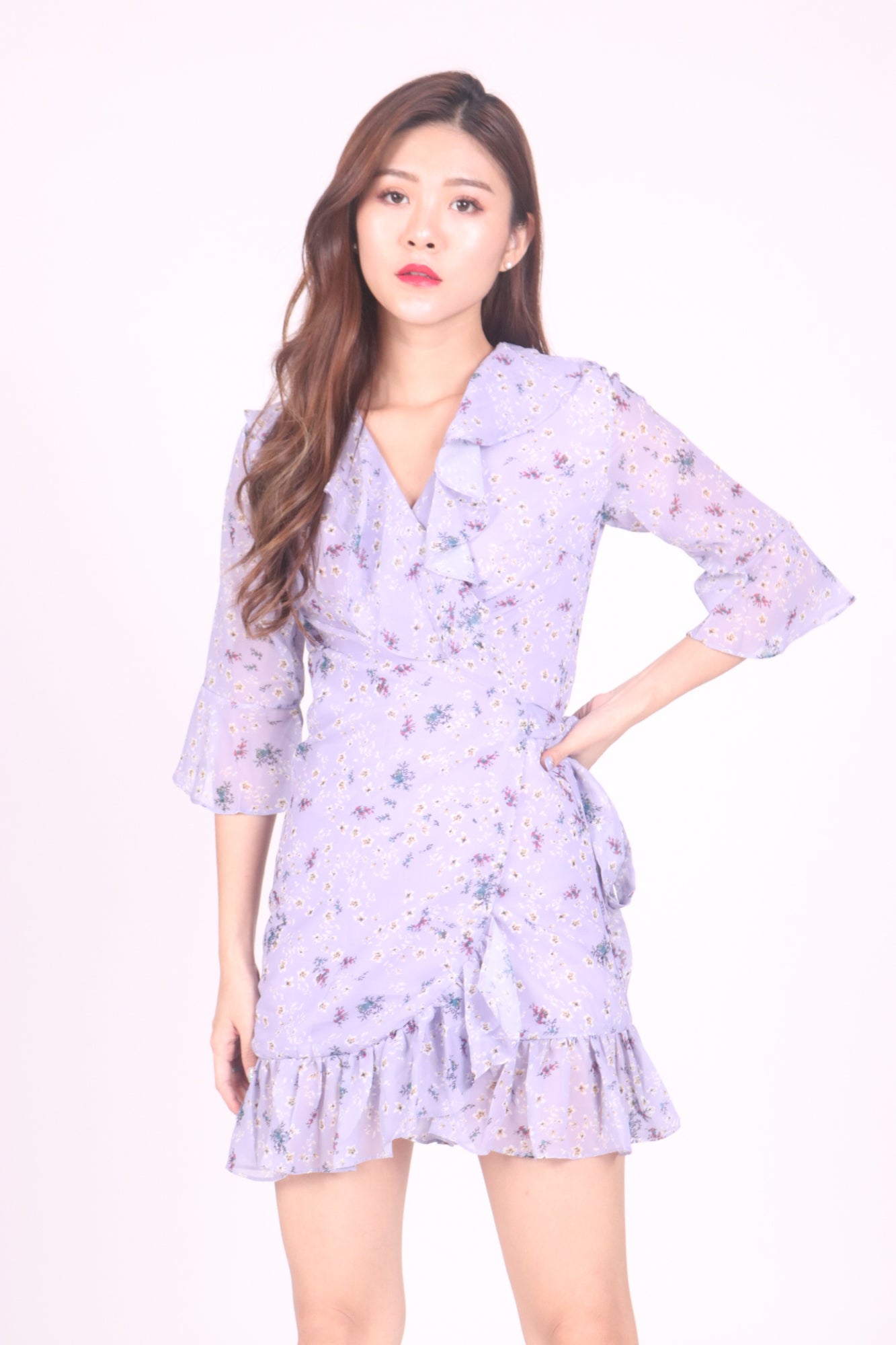 Adeliny Floral Wrapped Dress