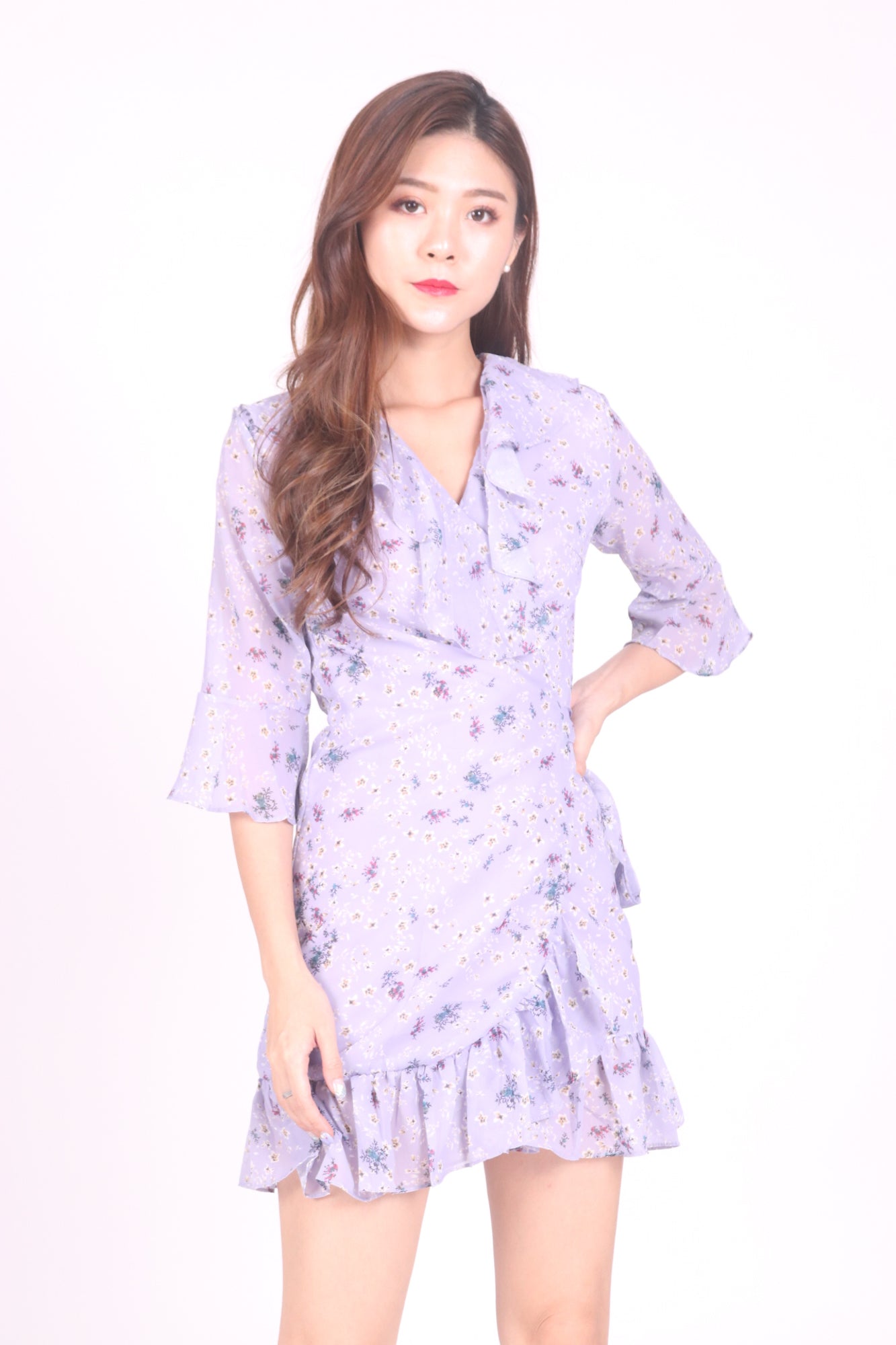 Adeliny Floral Wrapped Dress