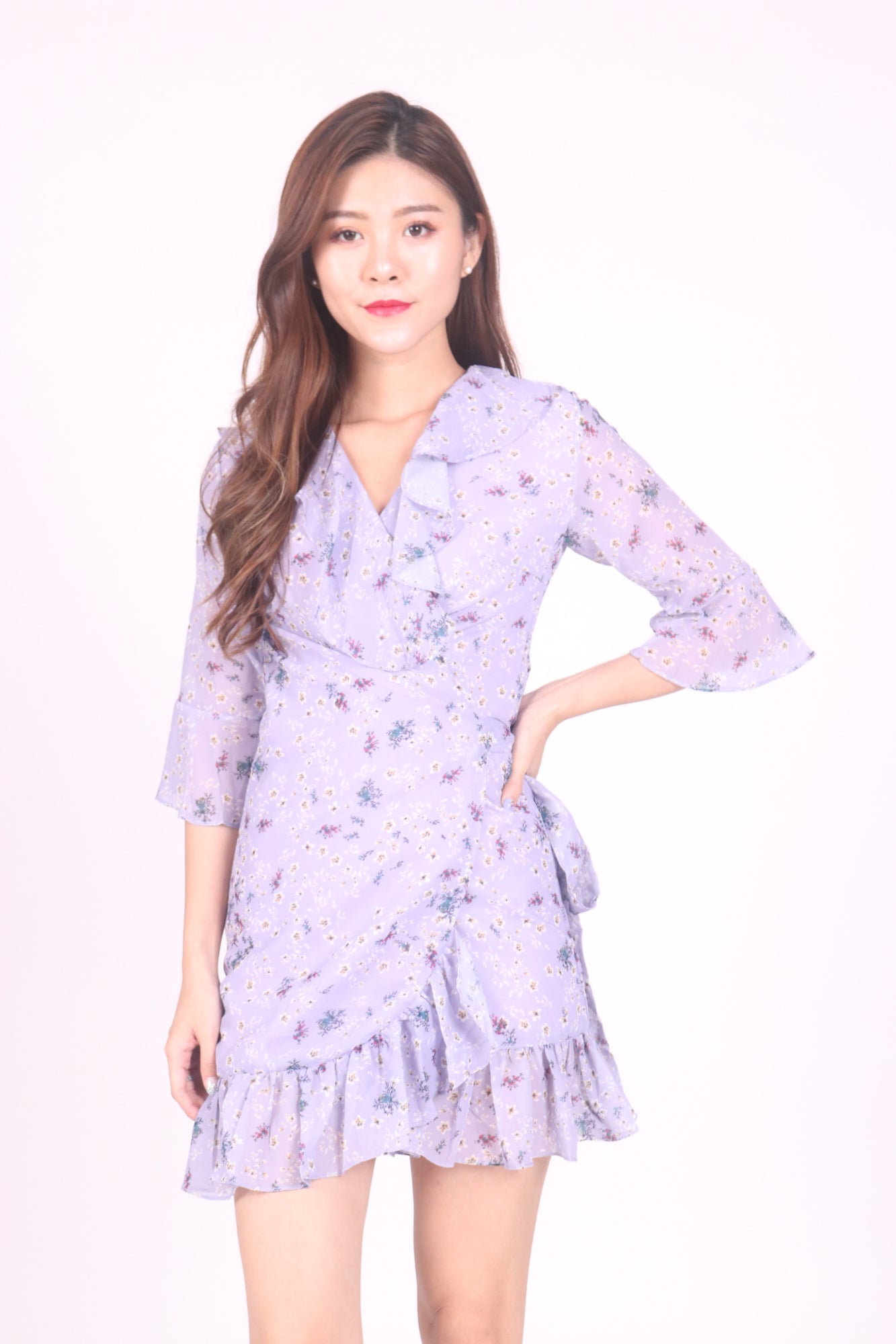 Adeliny Floral Wrapped Dress