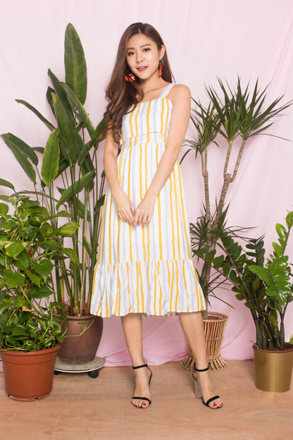 Chloey Stripes Dress in Yellow