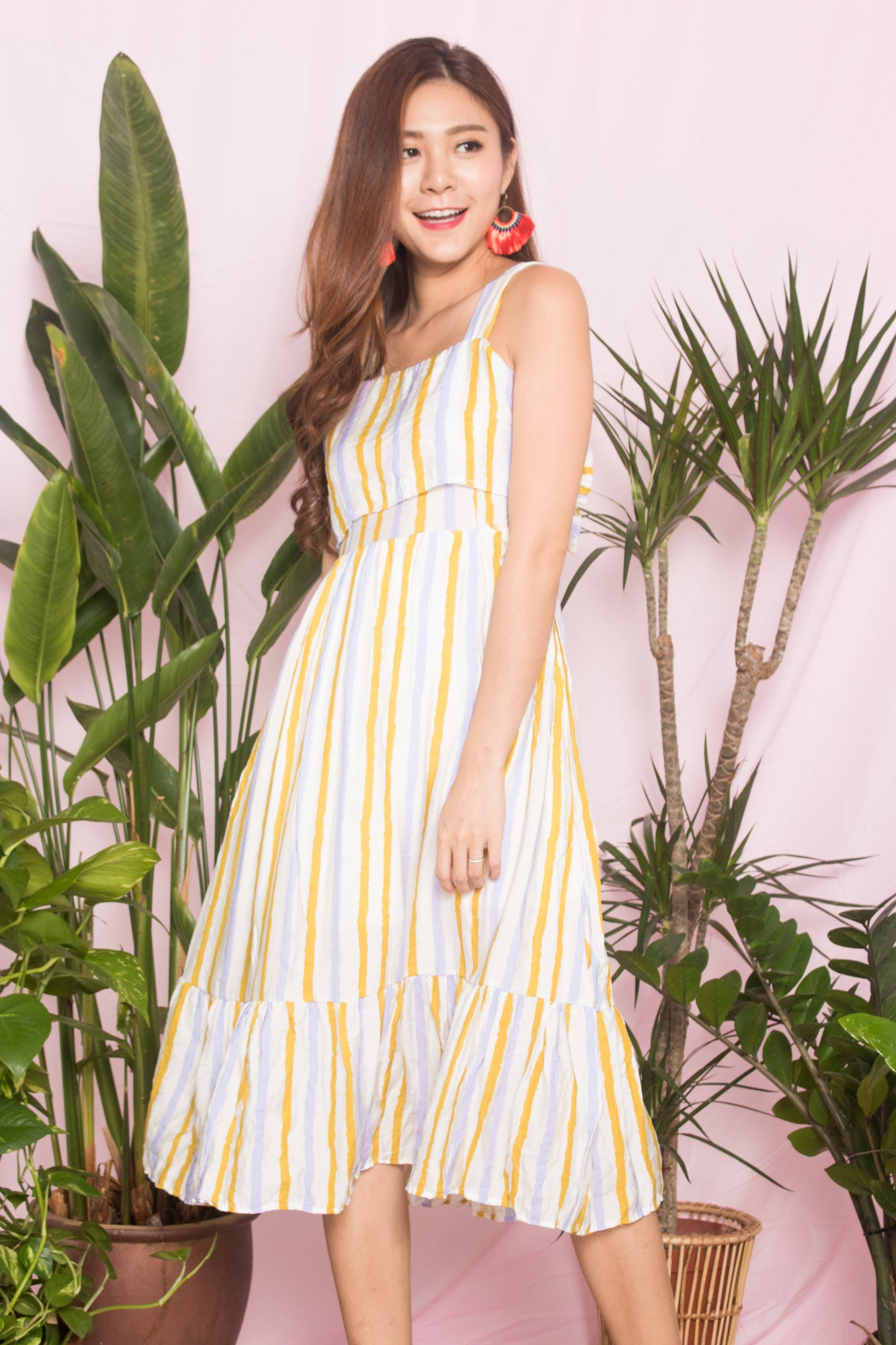 Chloey Stripes Dress in Yellow