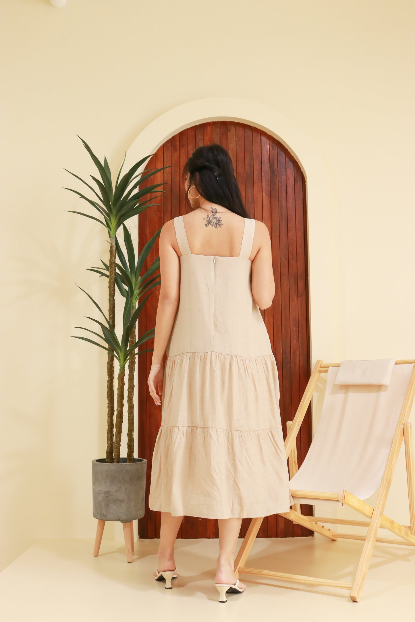 Willow Linen Maxi Dress in Ecru