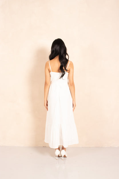 Cherie Midi Dress in White