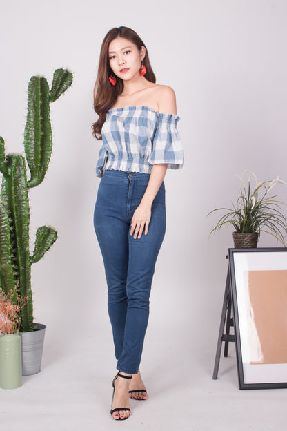 Canelyn Check Top in Blue