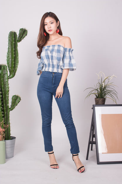 Canelyn Check Top in Blue