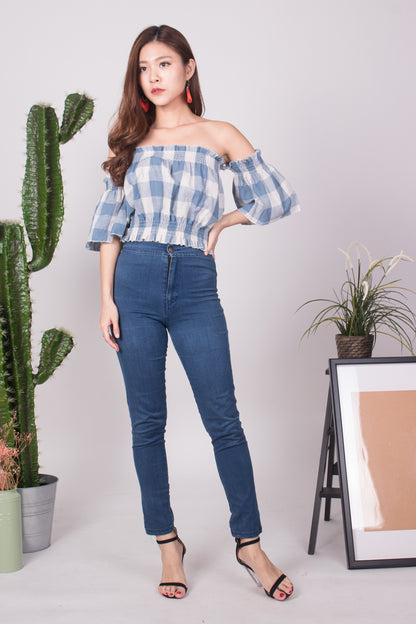 Canelyn Check Top in Blue