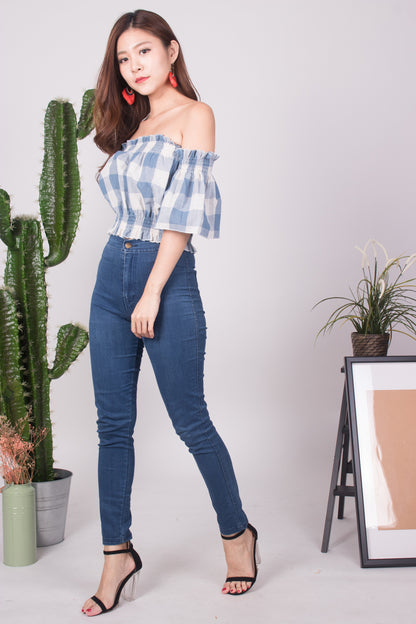 Canelyn Check Top in Blue