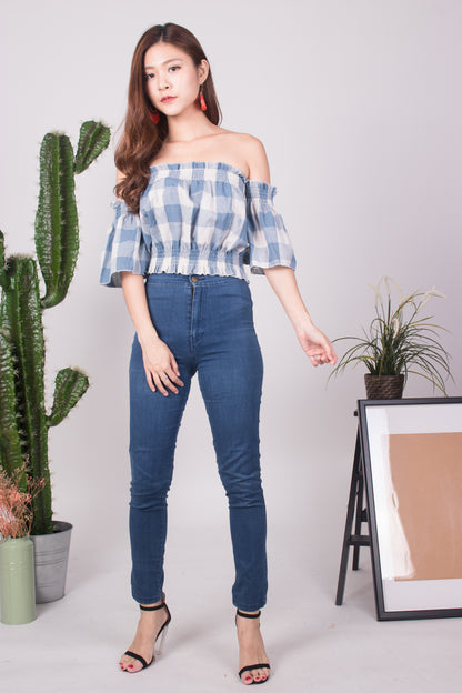 Canelyn Check Top in Blue