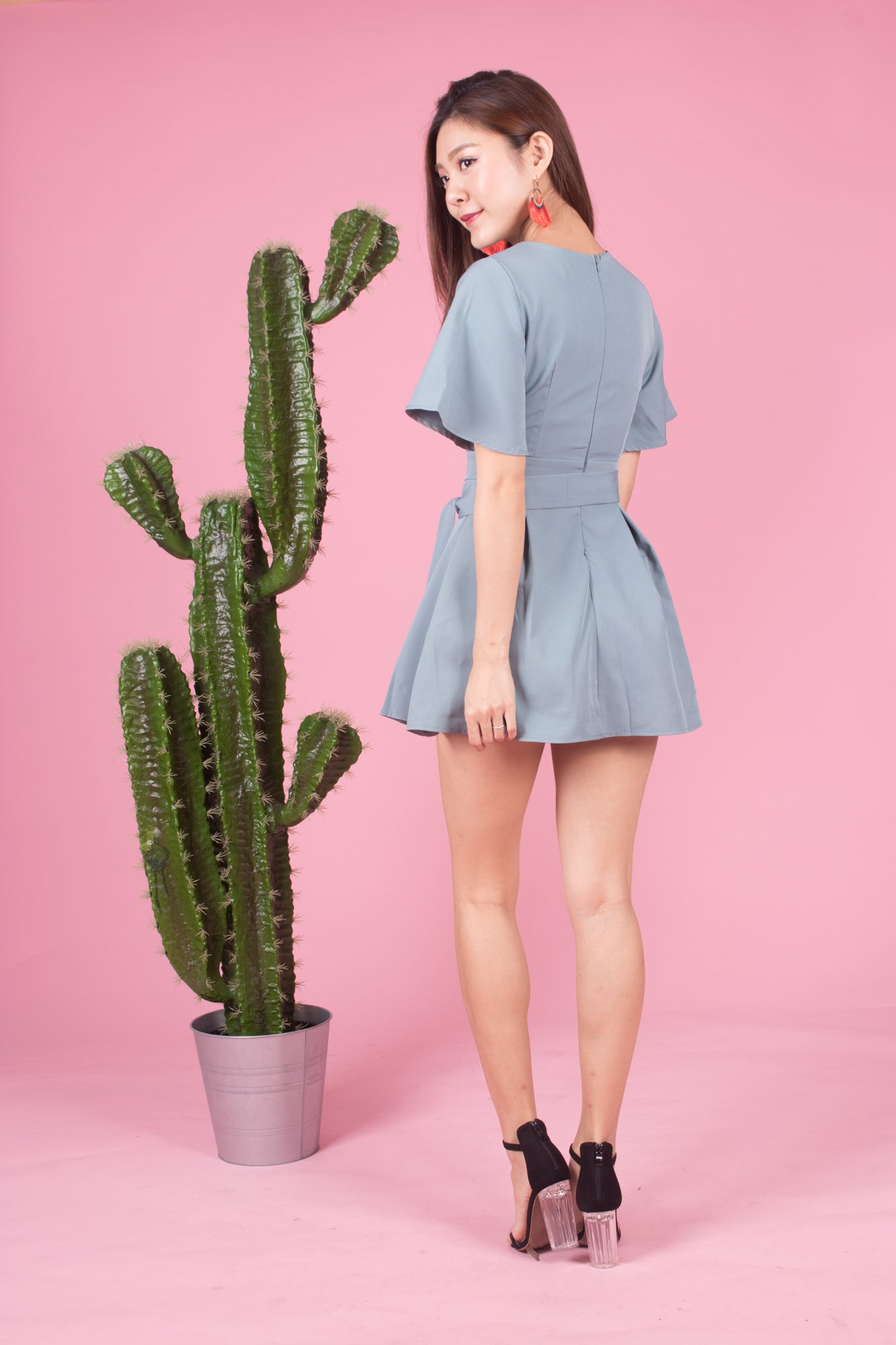 Josarah Pleated Romper in Mint