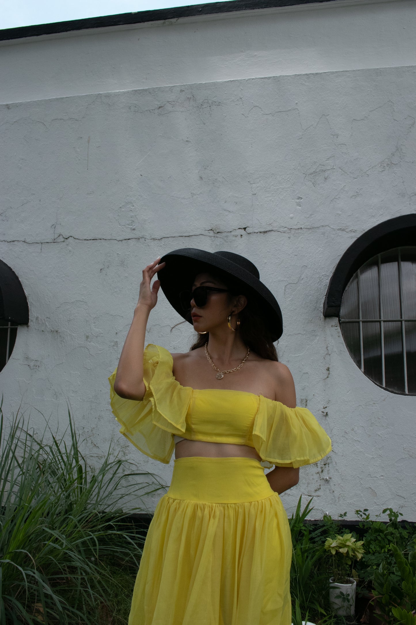 Ezann Off Shoulder Top in Yellow