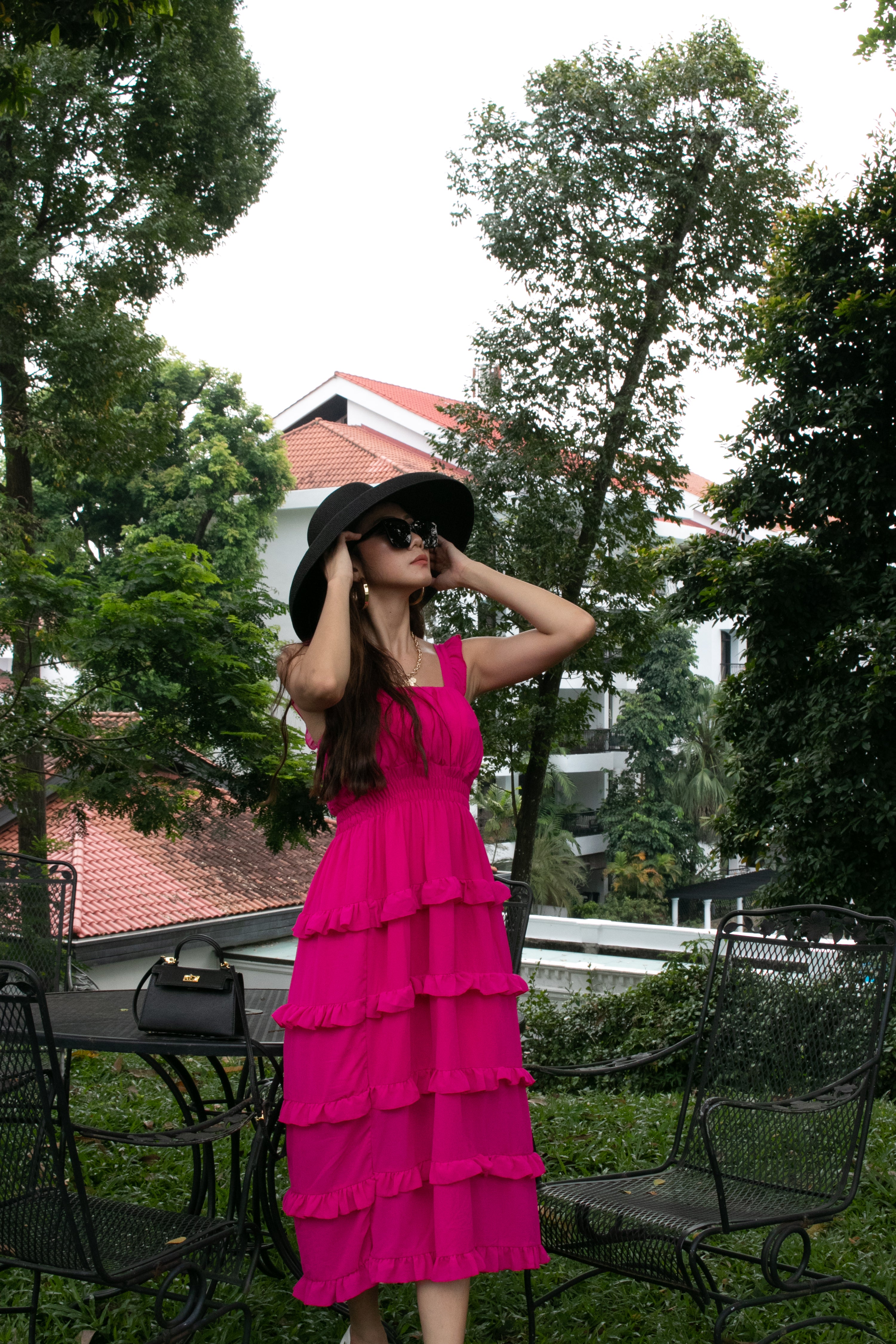 Jacey Layered Dress in Hot Pink BO LBRLABEL