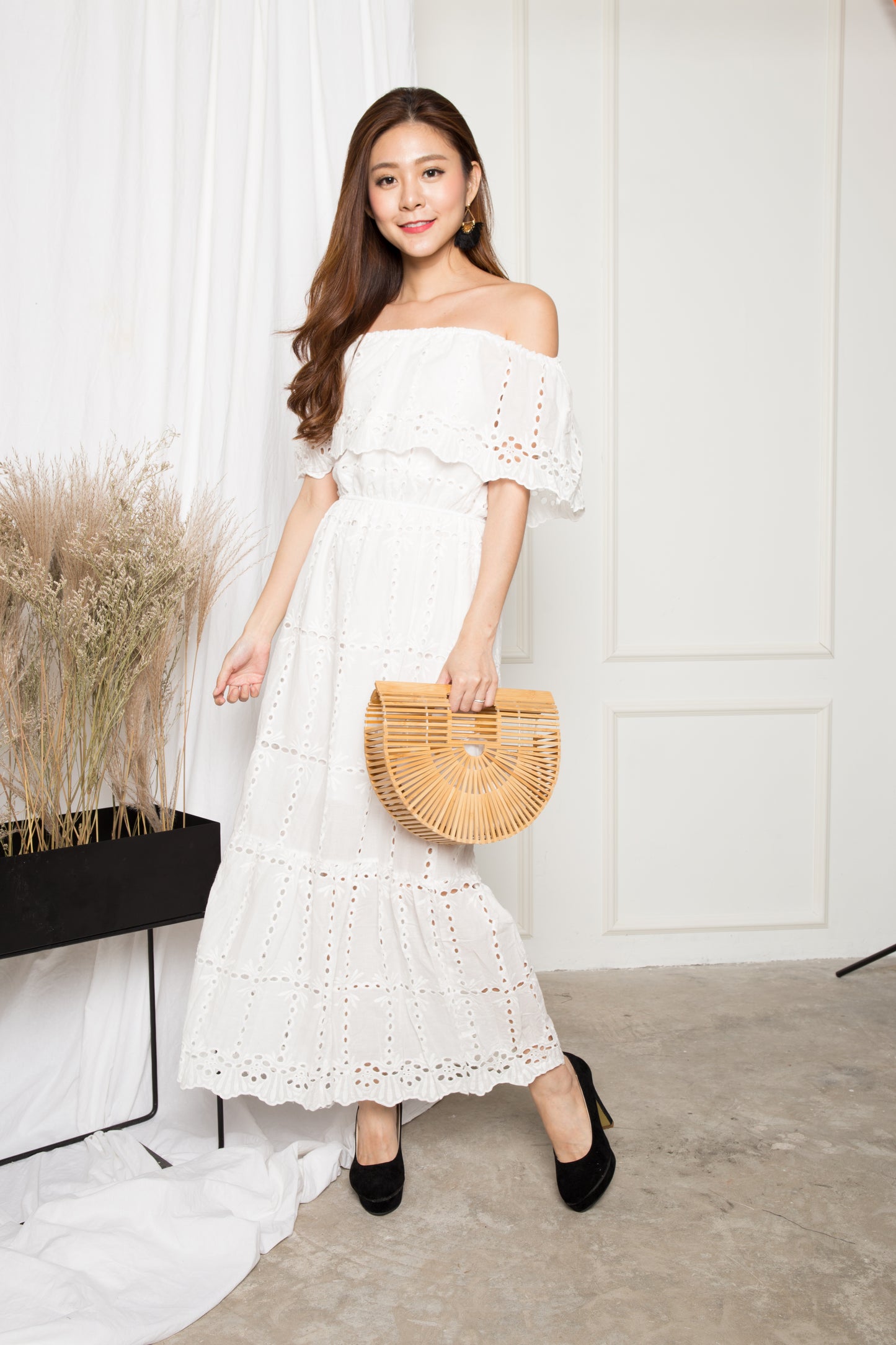 LUXE - Adalina 3 Ways Crochet Maxi Dress in White