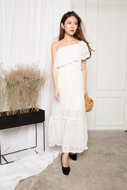 LUXE - Adalina 3 Ways Crochet Maxi Dress in White