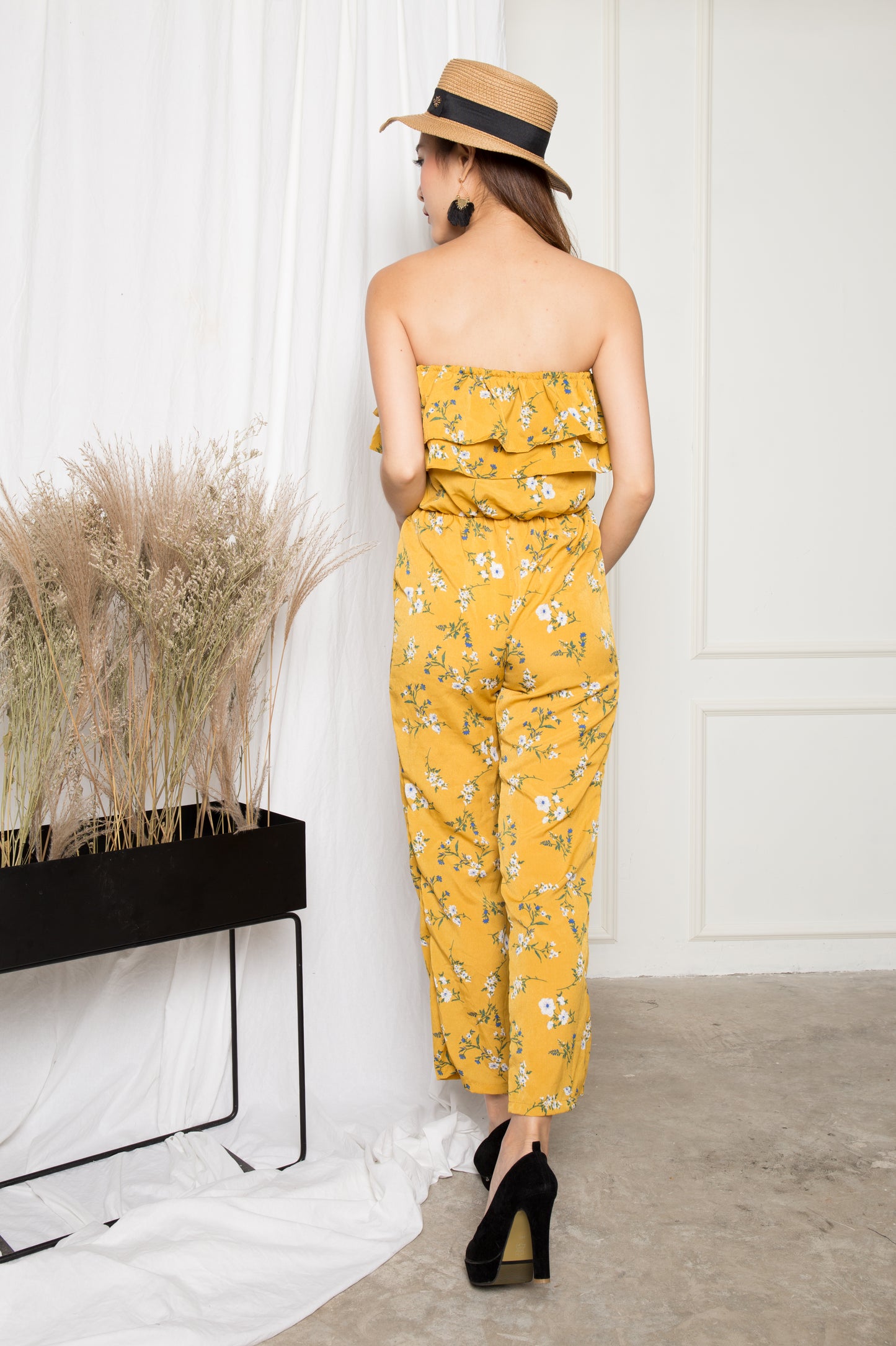 Hathaway Floral Jumpsuit in Yellow