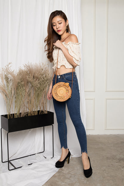 Claieta Floral Off Shoulder Top in Cream