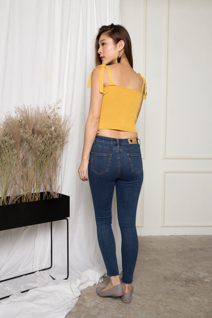 Penny Basic Button Down Top in Yellow